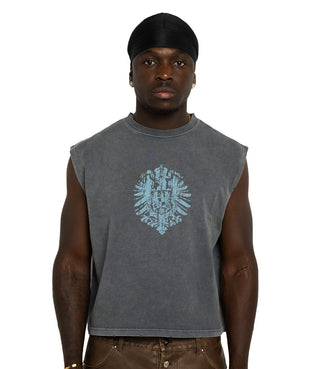 Eagle Sleeveless Tee Grey Washed